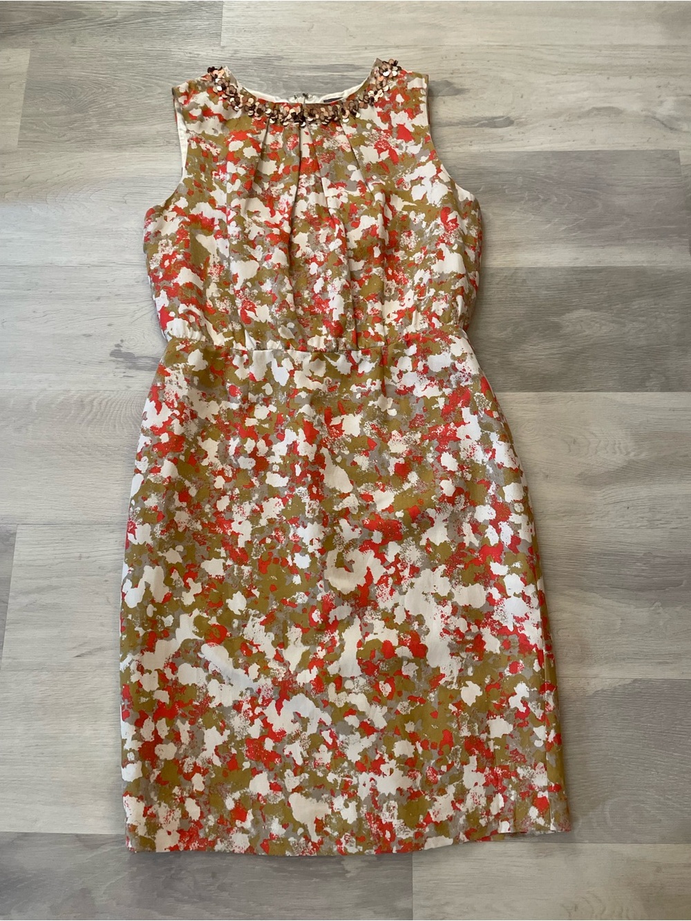 Boden Limited Edition Silk Cotton Dress ~ Sequin Neckline ~ 10